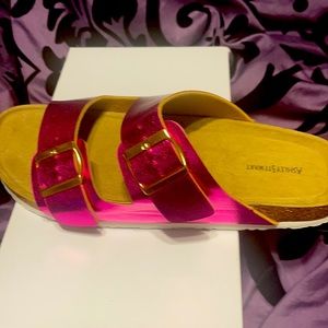 Purple Ashley Stewart Slides.Size 11w Brand New In Box!!